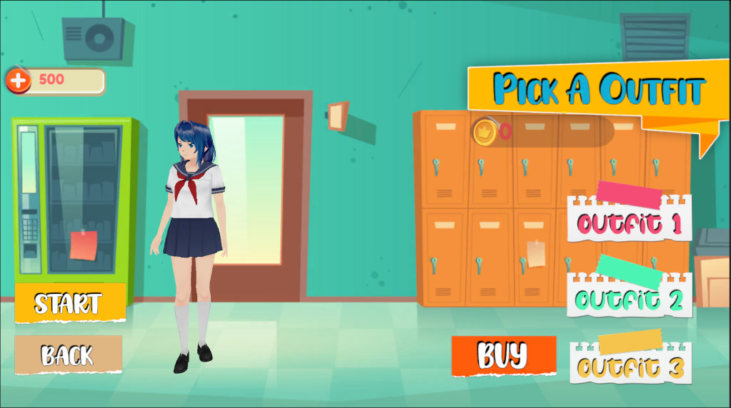 Picking an outfit in the locker room
