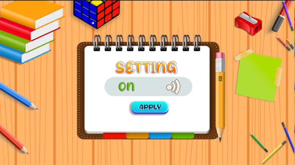 Game settings screen